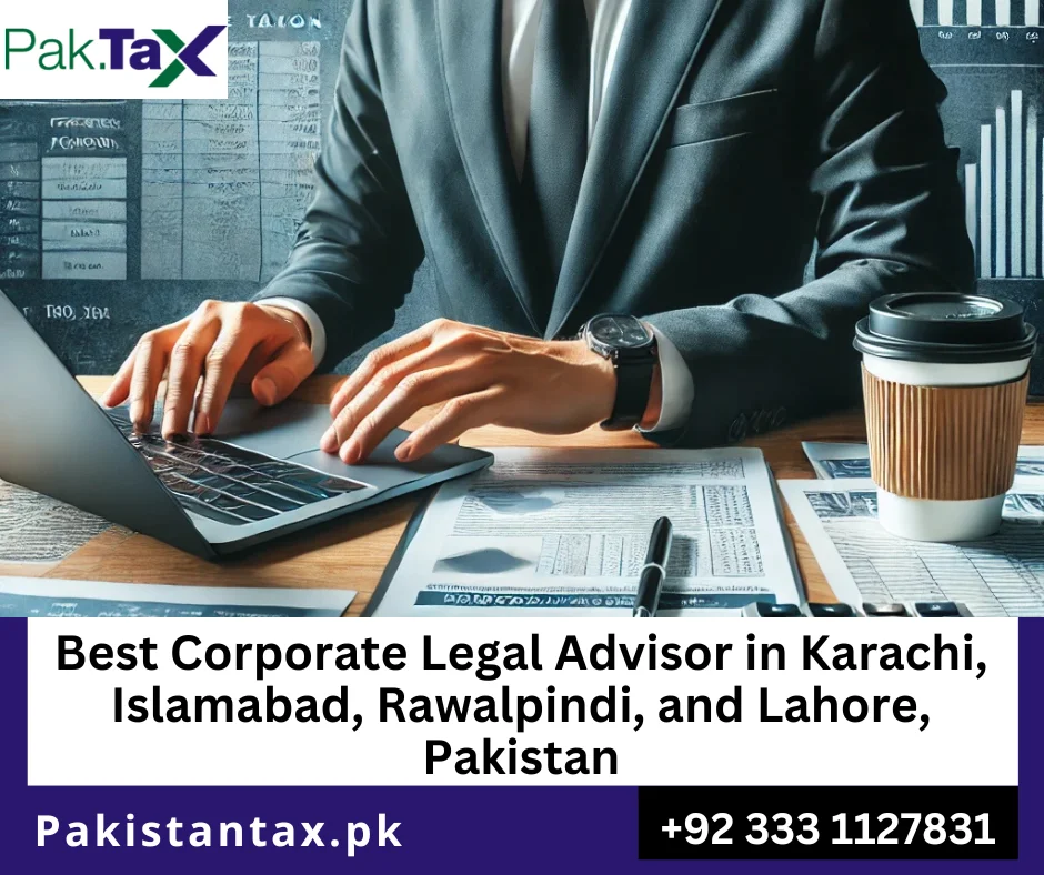 Corporate legal advisor consulting business client in Karachi office Pakistan